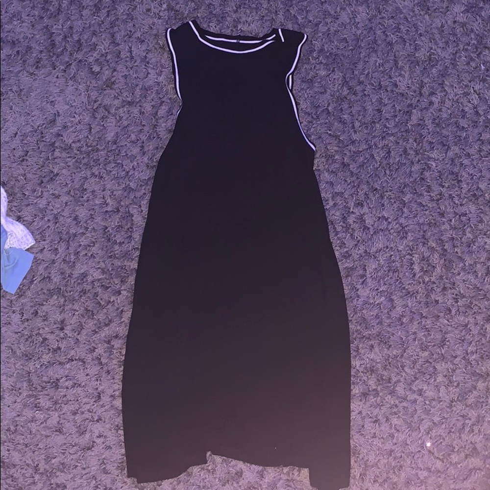 black and white backless dress